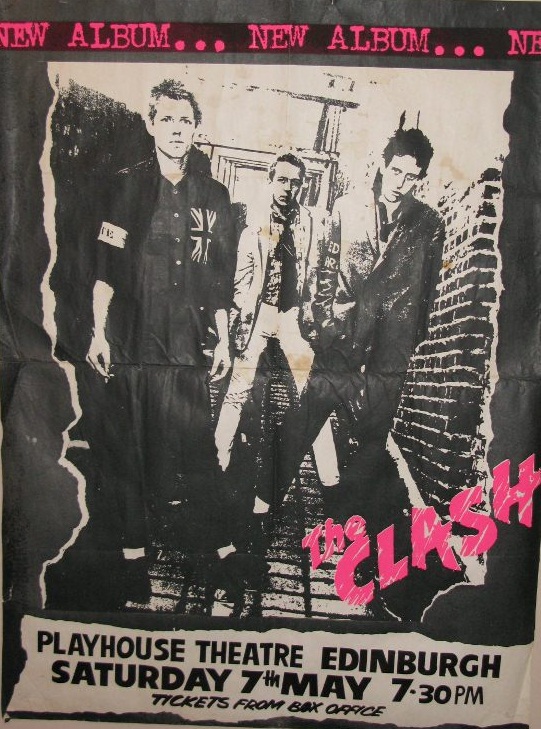 Poster for The Clash, White Riot tour, Edinburgh Playhouse, May 1977