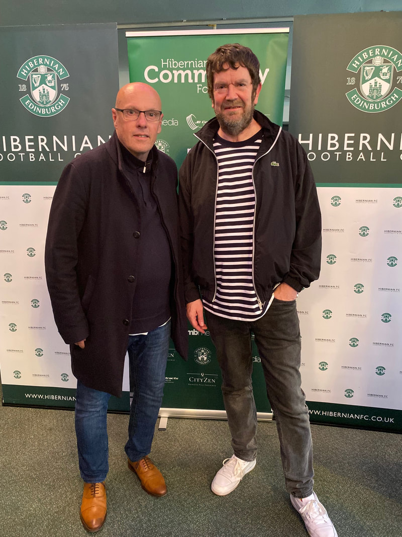 Brain McDermott, Director of Football at Hibernian FC, and Mark Fleming, Hibernian Community Foundation volunteer and mental health writer