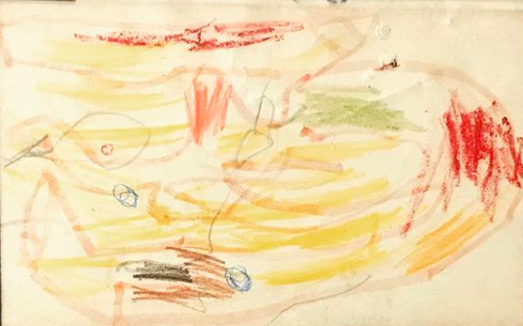 Yellow Submarine, sketched by Mark Fleming, aged 4. 