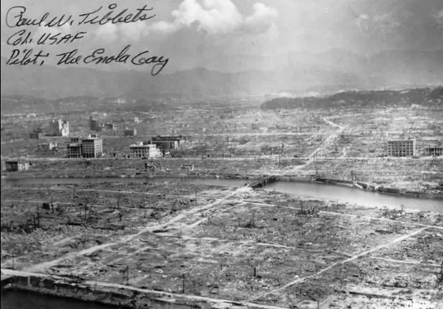 Postcard showing devastation of Hiroshima bomb